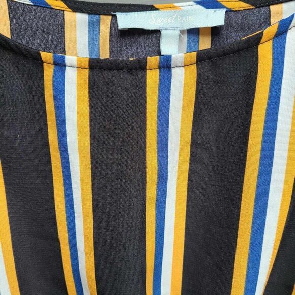 Sweet Rain Black Gold White Stripe Blouse size Small - Picture 8 of 9